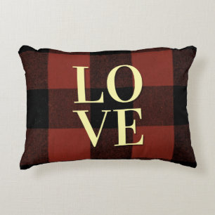 Cojín Decorativo Amor acogedor: diseño de hinchas rojos y negros