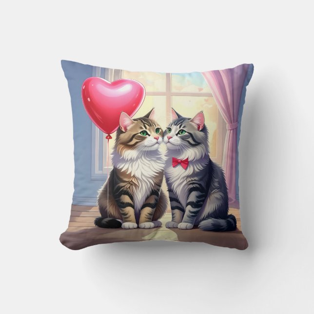 Cojín Decorativo Amor al gato (Anverso)