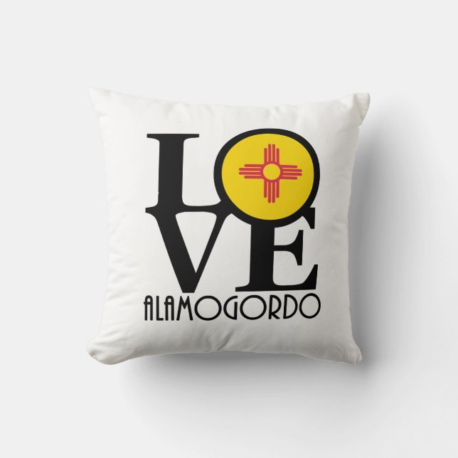 Cojín Decorativo AMOR Alamogrdo Nuevo México (Anverso)