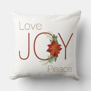 Cojín Decorativo Amor Alegría paz Navidad poinsettia