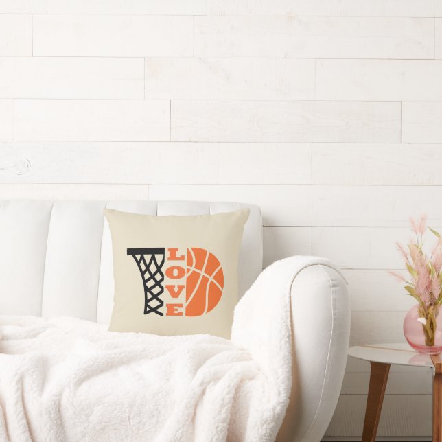 Cojín Decorativo Amor Baloncesto y baloncesto naranja (Sofá)