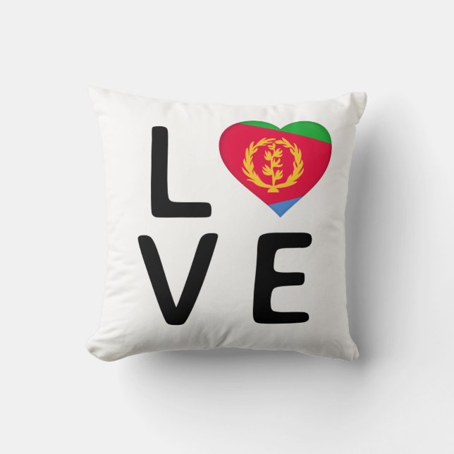 Cojín Decorativo Amor - Bandera de Eritrea (Anverso)