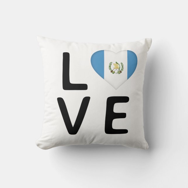 Cojín Decorativo Amor - Bandera de Guatemala (Anverso)