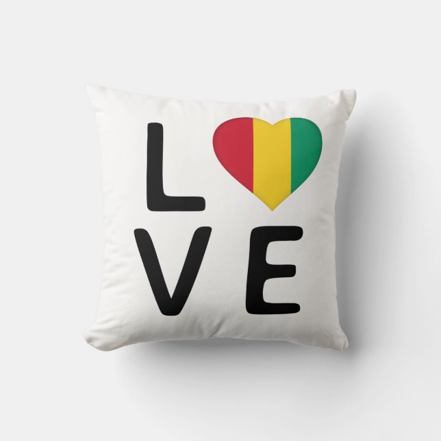 Cojín Decorativo Amor - Bandera de Guinea (Anverso)