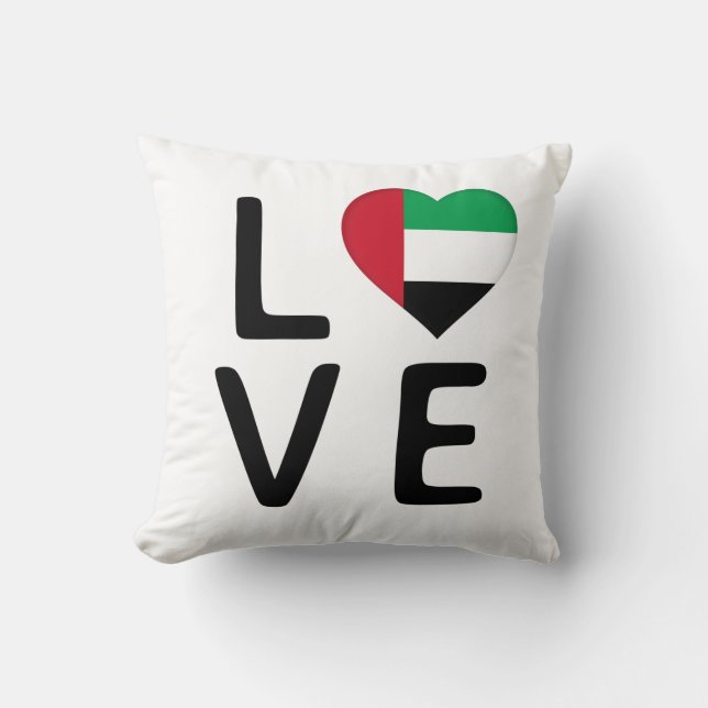 Cojín Decorativo Amor - Bandera de los Emiratos Árabes Unidos (Anverso)