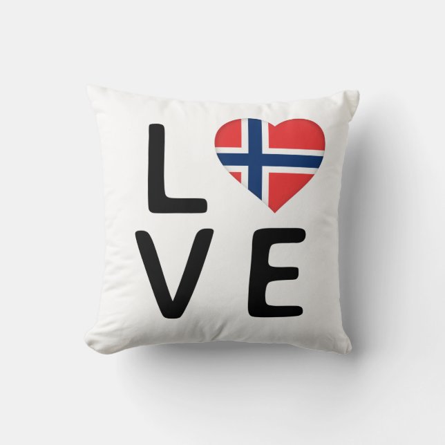 Cojín Decorativo Amor - Bandera de Noruega (Anverso)