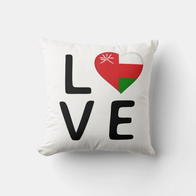 Cojín Decorativo Amor - Bandera de Omán (Anverso)