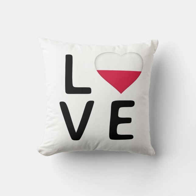 Cojín Decorativo Amor - Bandera de Polonia (Anverso)