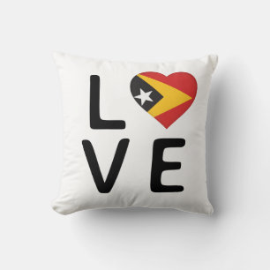 Cojín Decorativo Amor - Bandera de Timor Oriental