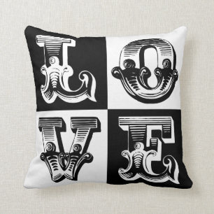 Cojín Decorativo Amor blanco y negro personalizado