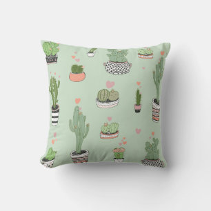 Cojín Decorativo Amor Cactus: Patrón Personalizado.