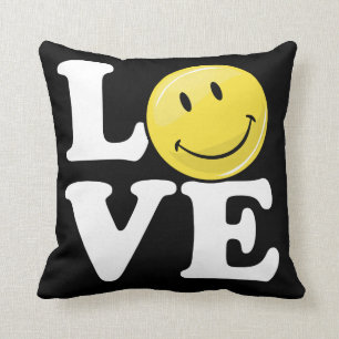 Cojín Decorativo Amor con una cara feliz clásica de la sonrisa el 