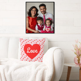 Cojín Decorativo Amor Corazón Rojo Pink & Red Valentine Patrón Cora