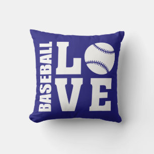 Cojín Decorativo Amor de béisbol azul
