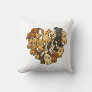 Cojín Decorativo Amor de cachorro - Corazón hecho de perros