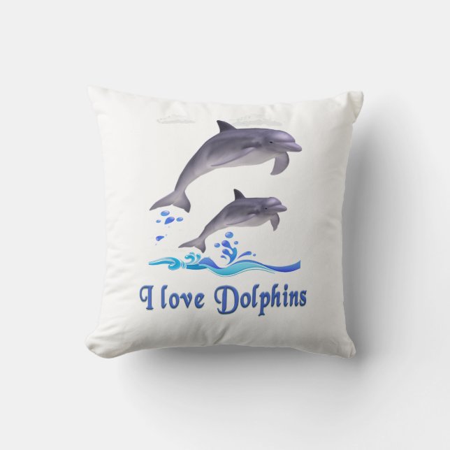 Cojín Decorativo Amor de delfines (Anverso)