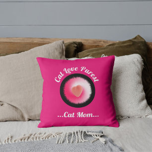 Cojín Decorativo Amor de gato más puro personalizado divertido rosa