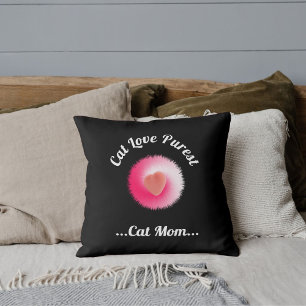 Cojín Decorativo Amor de gato más puro Personalizar divertido cita