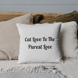Cojín Decorativo Amor de Gato Puro Personalizado Divertido Gris Cla