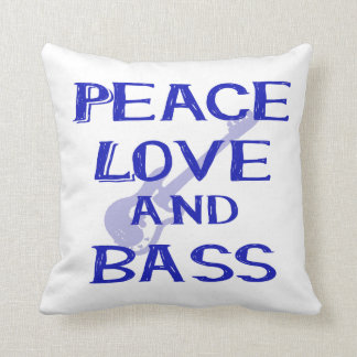 Cojín Decorativo amor de la paz y guitarra azul del bernice w del