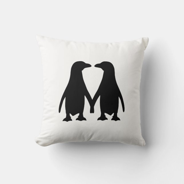 Cojín Decorativo Amor de pingüinos (Anverso)