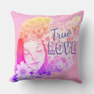 Cojín Decorativo amor de poder floral femenino