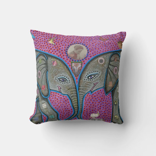 Cojín Decorativo Amor del elefante (Anverso)