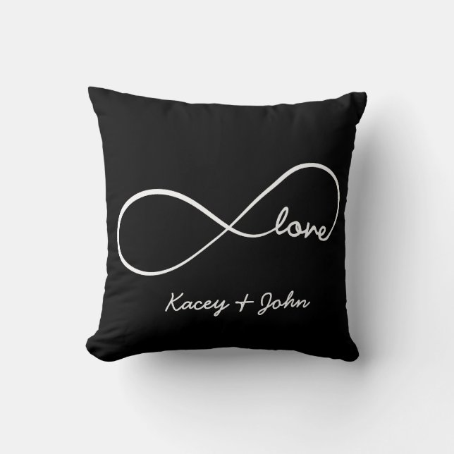 Cojín Decorativo Amor del infinito - blanco y negro (Anverso)