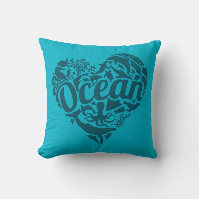 Cojín Decorativo Amor del océano (Anverso)