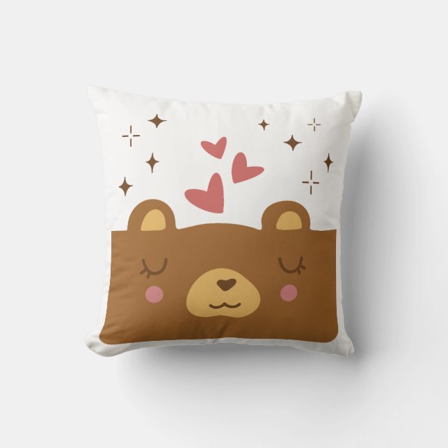 Cojín Decorativo Amor del oso dormido (Anverso)