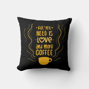 Cojín Decorativo Amor Divertido y Amantes del Café Frase de Cita Ne