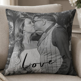 Cojín Decorativo Amor Foto Personalizada en Blanco y Negro