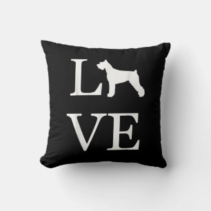 Cojín Decorativo amor gigante schnauzer silhouette amante del perro