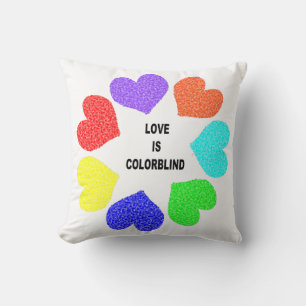 Cojín Decorativo Amor interracial Corazón arcoiris Pillow