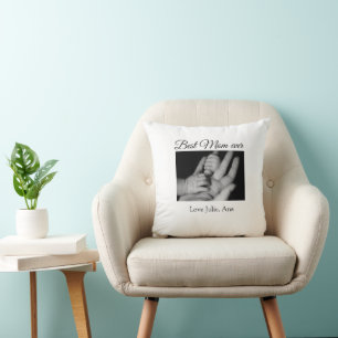 Cojín Decorativo amor mamá Día de la Madre añadir nombre de foto si