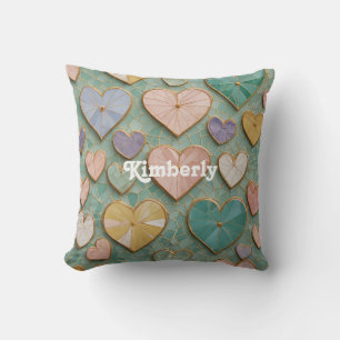 Cojín Decorativo Amor Mosaico: Corazones Pastel