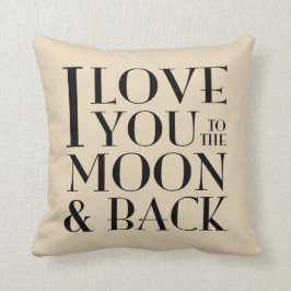 Cojín Decorativo Amor negro y de encargo del color usted a la luna