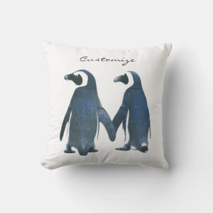 Cojín Decorativo Amor Pájaros Pingüino Pareja Thunder_Cove