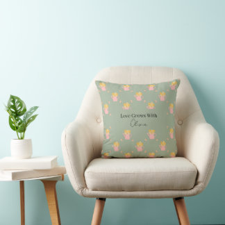 Cojín Decorativo Amor Personalizado Crece Contigo Floral