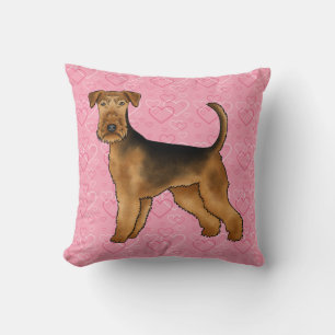 Cojín Decorativo Amor por el perro Airedale Terrier con patrón de c