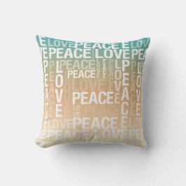 Cojín Decorativo Amor por la paz blanca y el oro