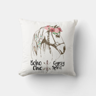 Cojín Decorativo Amor por los Caballos Boho Hippie Country Western