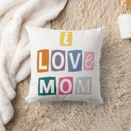 Cojín Decorativo Amor por Mamá Nota de Rescate Recorte de Revista T