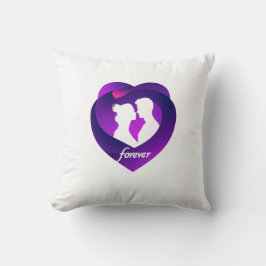 Cojín Decorativo Amor por siempre Corazón Púrpura