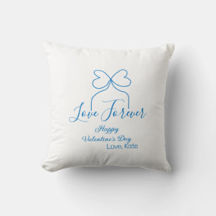 Cojín Decorativo Amor por siempre lazo azul feliz día de San Valent