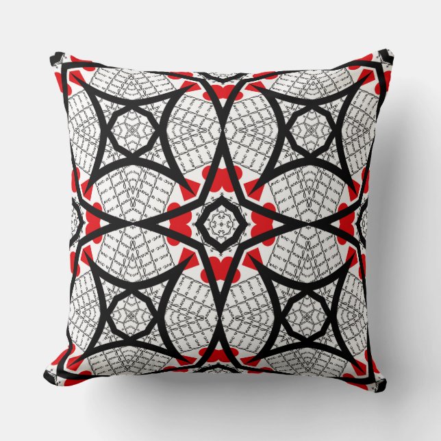 COJÍN DECORATIVO AMOR ROJO BLANCO NEGRO SIEMPRE REPITE LA SIMETRÍA  (Anverso)