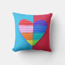 Cojín Decorativo Amor romántico gemelo corazón arcoiris