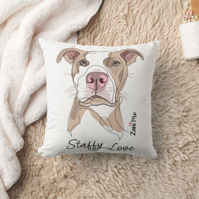 Cojín Decorativo Amor Staffy - Protección Zani Mo (Manta)