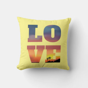 Cojín Decorativo Amor Tropical De Puesta De Sol