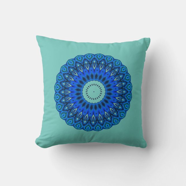 Cojín Decorativo Amor Turquesa Aquellos Mandala Blues Plaza Pillow (Anverso)